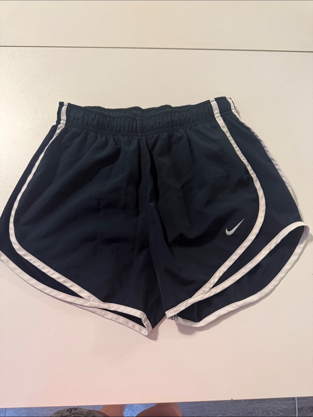 Nike Women's Black Athletic Shorts with White Trim